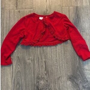 Ashley Ann Kids Red Ruffle Bolero Shrug Cardigan Sweater 4T